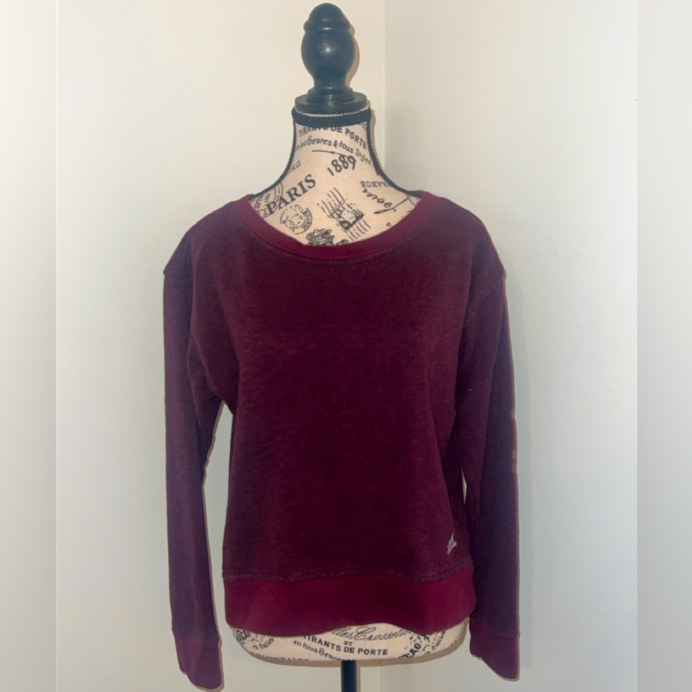Adidas Women's Wine Colored Sweatshirt, Medium